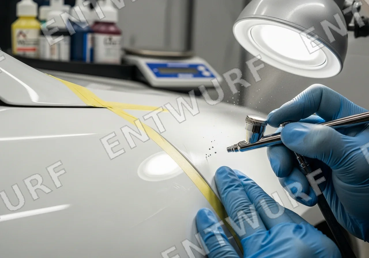Smart Repair Spot-Lackierung an einer Karosserie